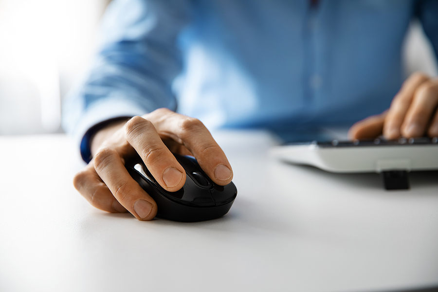 White Collar Work - Man Working With Desktop Computer In Office